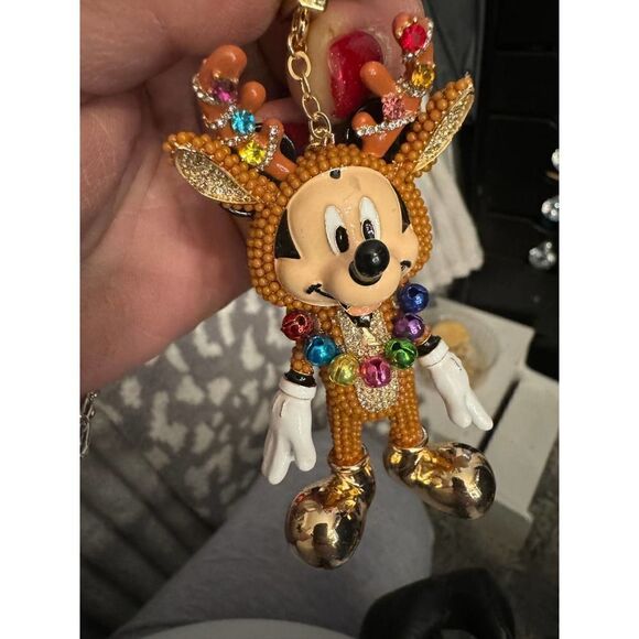 Baublebar holiday mickey mouse reindeer disney bag charm/keychain - Picture 3 of 7